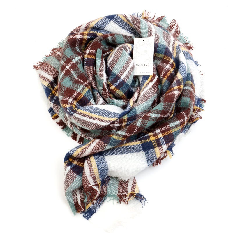 Neal LINK Women's Scarves Wraps Warm Blanket Scarf Shawl Winter Plaid Scarfs for Women - Image 5