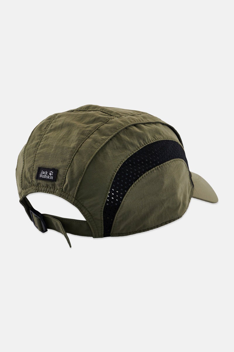 Jack Wolfskin قبعة رجال قابلة للتعديل مع شعار مطرز، زيتوني - Image 2