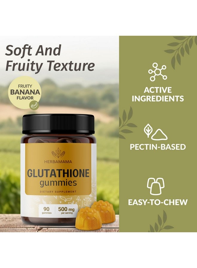 HERBAMAMA Reduced Glutathione Gummies - 500mg L-Glutathione for Liver Cleanse Support - Vegan, Non-GMO Liver Supplement - 90 Pectin-Based Banana-Flavored Chews. - Image 4