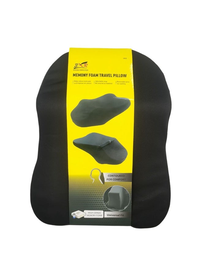 3 اكس ار وسادة رقبة مريحة للسيارة 3XR (موديل 3808) - وسادة من إسفنج الذاكرة عالي الكثافة مع دعم ثلاثي النقاط لتخفيف آلام الرأس والرقبة والكتف أثناء الرحلات الطويلة - Image 3
