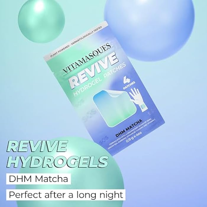 Vitamasques Recovery Patch, Reviveme Wellness Hydrogel Patch (3-Pack) - Revive Vitamin Patches with DHM, Green Tea, Guarana, & Vitamin B1 - Korean Skin Care Energy Patches for Adults - Image 2
