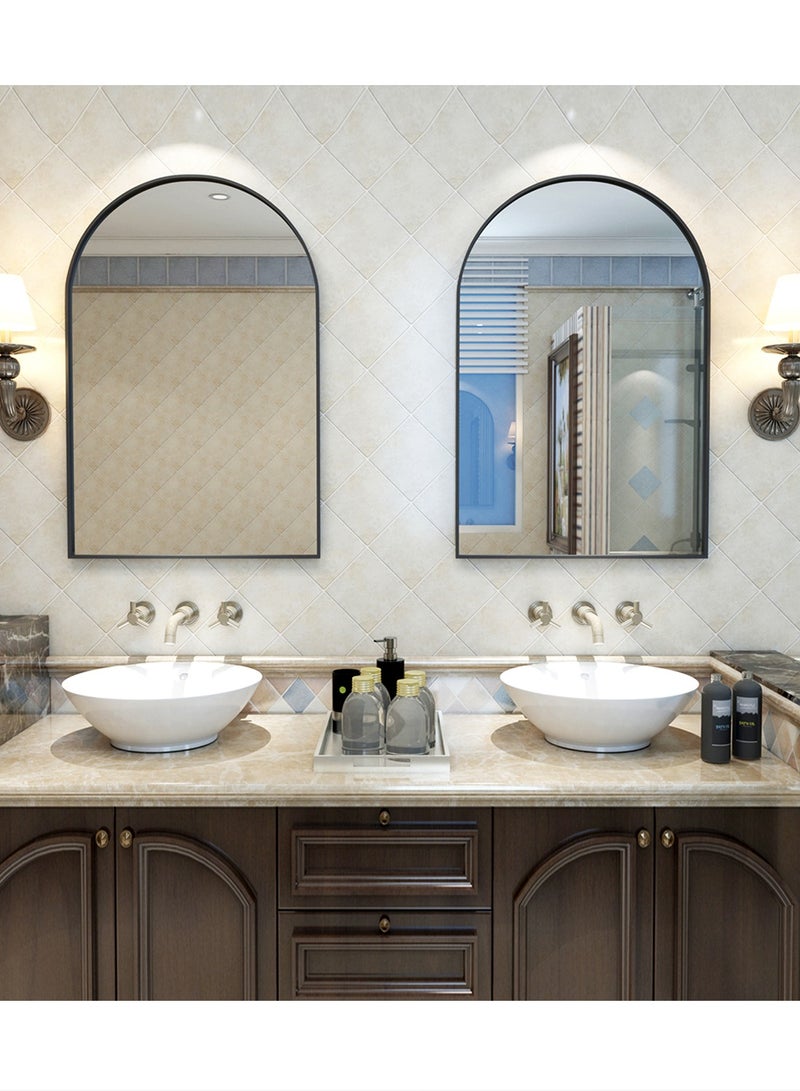 Arched Wall Mirror for Bathroom, 20"x30" Arched Mirror Wall Mounted Mirror with Metal Frame, Black Vanity Mirror Decor for Mantle  - Image 4