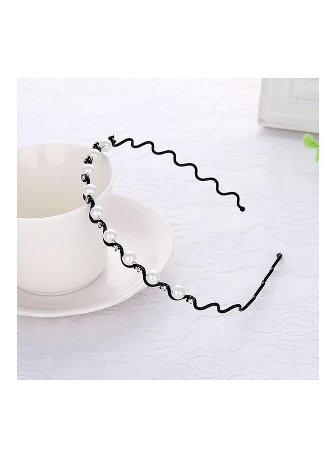 BGM Pearl Crystal Hair Band Black - Image 1