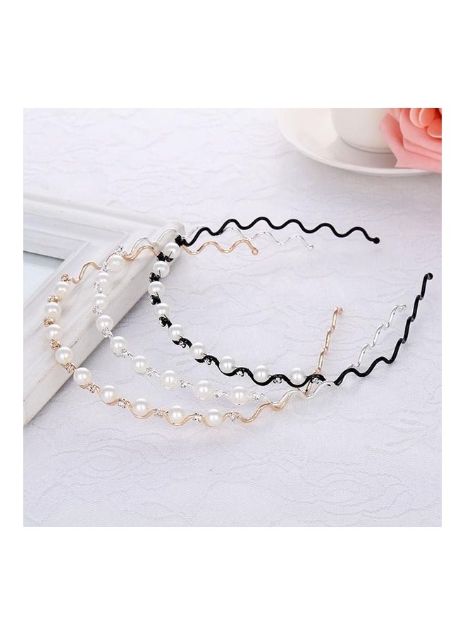 BGM Pearl Crystal Hair Band Black - Image 3