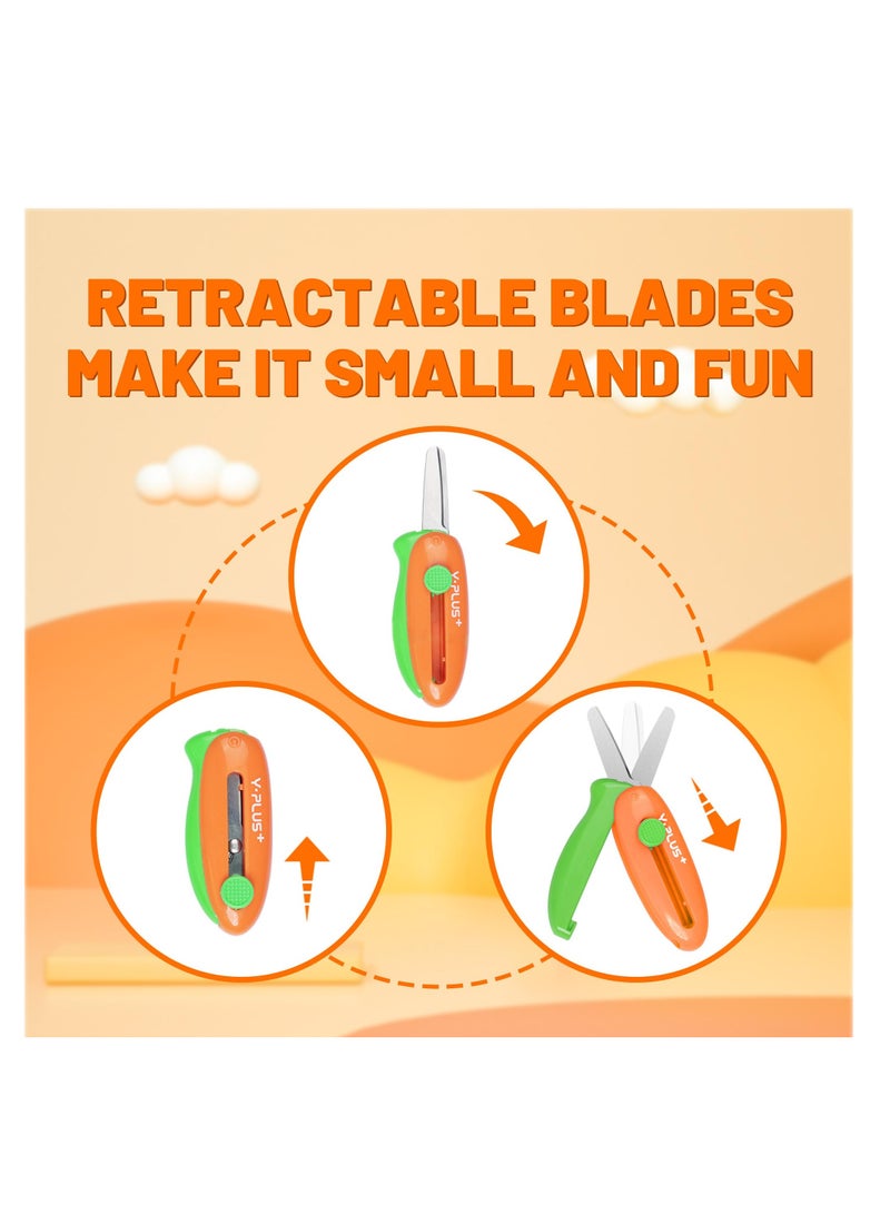 Excefore 3 Pack Retractable Small Scissors, Child Scissors with Cover, Suitable for Ages 3-5 Toddler Preschool Safety Scissors - Image 3