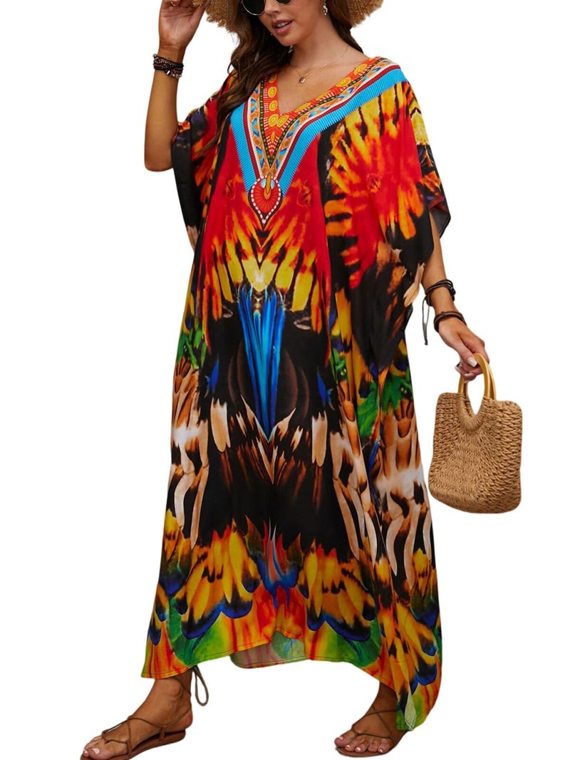 IMAGEKOPE Kaftan Dresses for Women Plus Size Bathing Suit Cover up Caftan Maxi Beach Dresses - Image 1
