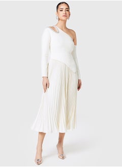 Threadz by Ajooni Embellished  Cutout Asymmetric Neck Pleated Dress  - Image 1