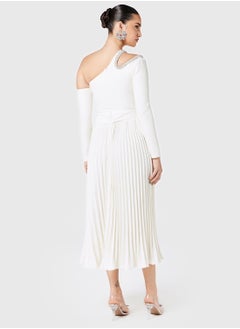 Threadz by Ajooni Embellished  Cutout Asymmetric Neck Pleated Dress  - Image 2