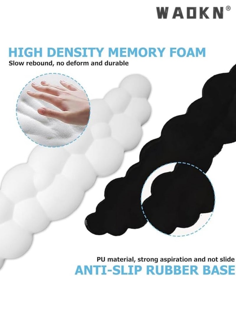 WAOKN Cloud-Shaped Keyboard Wrist Rest, PU Leather Memory Foam Wrist Rest for Computer Keyboard, Ergonomic Pad and Cute Mouse Wrist Rest for Gaming, Office, Computer, Typing Pain Relief ,White  - Image 2