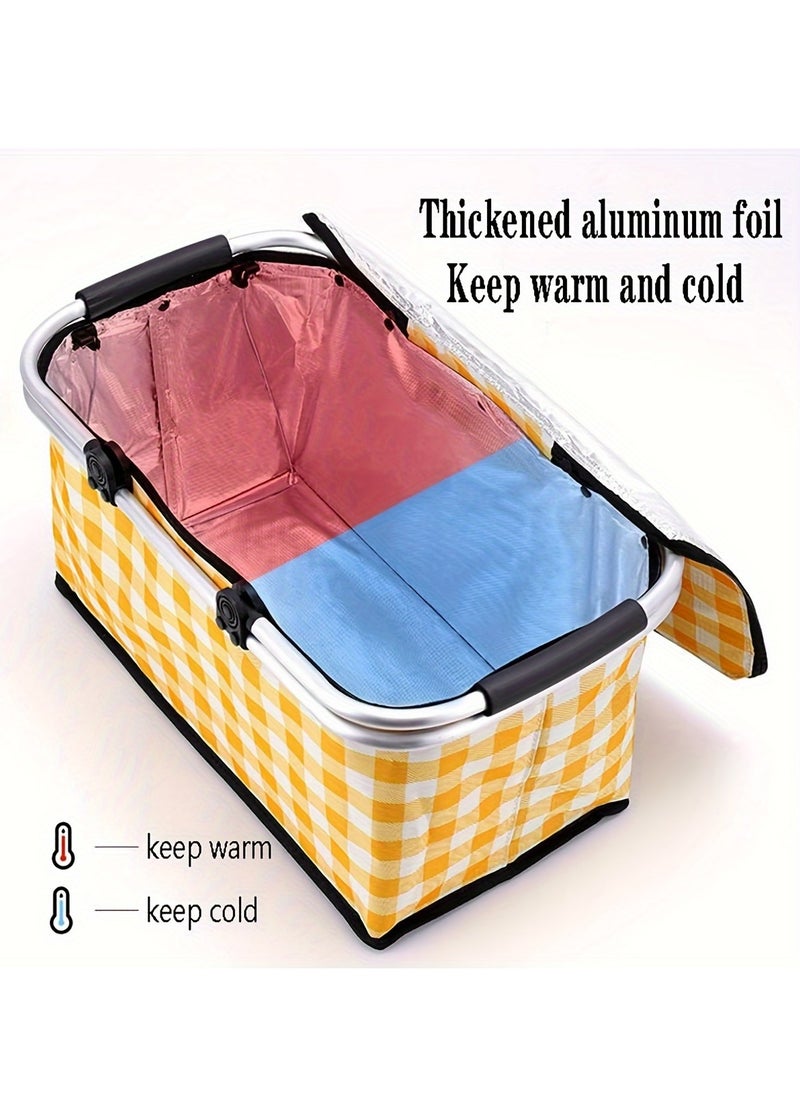 Portable Insulated Picnic Basket - Yellow, Aluminum Frame, Foldable Food and Drink Cooler for Outdoor Camping and Beach - pzsku/Z2C37E4F60E4960B582E1Z/45/_/1721290048/f6ecc301-5976-4250-a785-eee1c2fd0d91