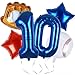 Kwuz Baseball Balloons 10th Birthday Decorations for Boys Baseball Birthday Decoration Sports Theme Party Supplies 32Inch Foil Mylar Number 10 Balloon Navy Blue Red White Sports Balloon Arch Kits - Image 3