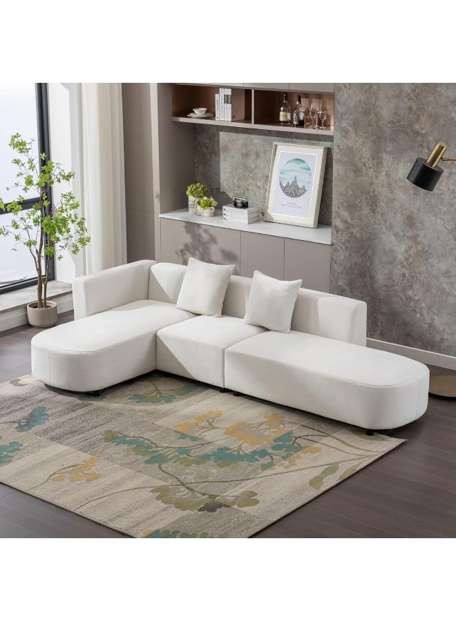 Comfynest L-Shaped Living Room Sectional Sofa Set with Spacious Seating – 280x63cmx155cm (White, Right Facing) - Image 3