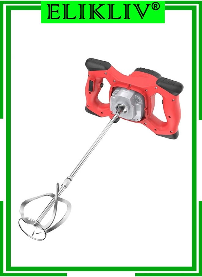 ELIKLIV 2100W Concrete Cement Mixer，ELIKLIV Portable Electric Paddle Mixer Adjustable 6 Speed Handheld Plaster Grout Paint Thinset Mortar Paddle Mixer Drill Mixer Stirring Tool  - Image 1