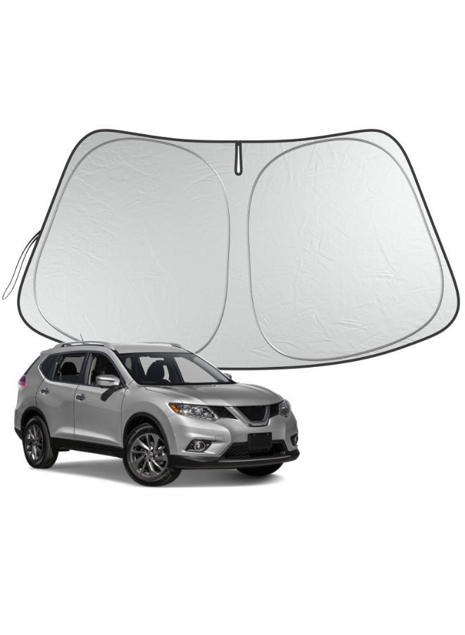 FETUSI Car Windshield SunShade Compatible with Nissan Rogue 2014-2020 Accessories, Foldable Car Sun Visor Cover Reflective Polyester Sunshade for UV Protection, Heat Blocking - Image 1