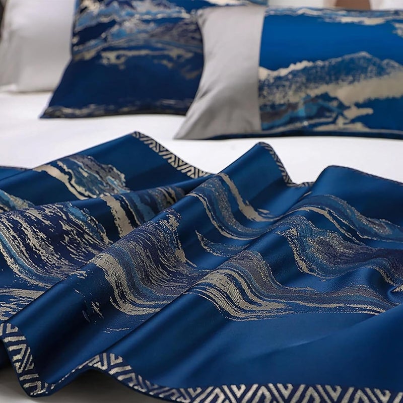 Bed Runners, Silky Soft Bed Throws, Bed End Scarf Towel, for Hotel Home Bedrooms Protection,Blue-2*Cases(45x45cm) - Image 5