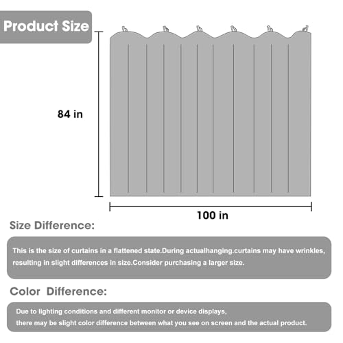 Cbsroro Room Divider Blackout Curtain Track Curtains Wall Dividers Panels Screen for Living Rooms Bedroom Office Privacy Partition Separation, W100 × L84 Inch,1 Panel, Beige - Image 2