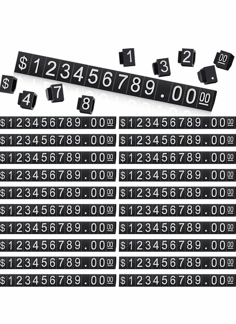 Generic Price Tags 50 Sets Price Display Cube Number Letter Adjustable Display Label Dollar Pricing Repeatable Stand Block Kit for Retail Shop Jewelry Price Display - Image 1