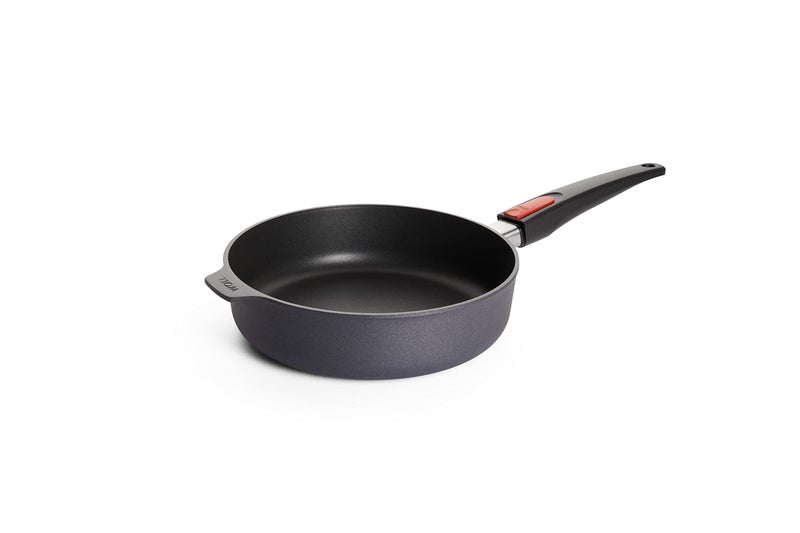 Woll Diamond Lite High Rim Pan Inductive Diameter 24 cm Height 7 cm with Removable Handle Suitable for All Cookers Cast Aluminium Pan OvenSafe Anthracite