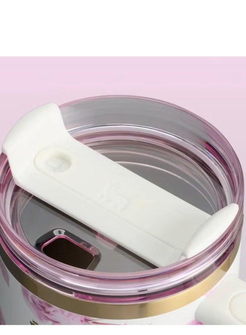Stanley Stanley x LoveShackFancy Quencher 40OZ Ribbon Rosa,Presented in Elegant Gift-Ready Packaging - Image 4