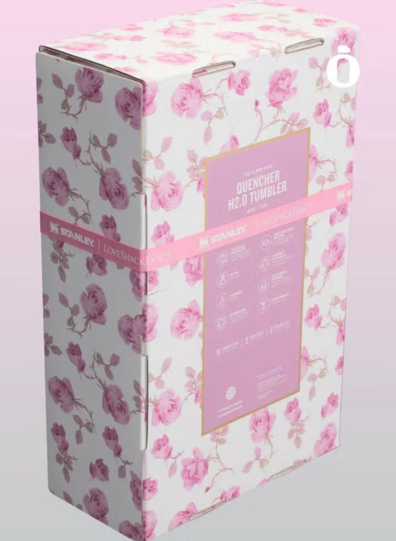 Stanley Stanley x LoveShackFancy Quencher 40OZ Ribbon Rosa,Presented in Elegant Gift-Ready Packaging - Image 5