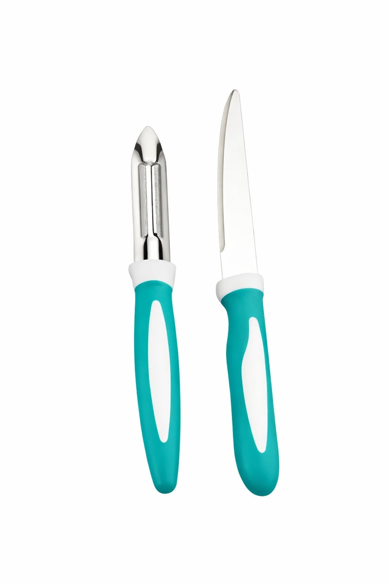 ديسينت ديسنت برايم إدج 2 بيس نايف سِت | ليزر نايف آند فيجيتابل بيلر | ستينلس ستيل بليدز – رَست ريزِستَنت | نون ستك نايف سِت | كيتشن كَتّينغ تولز سِت - Image 1