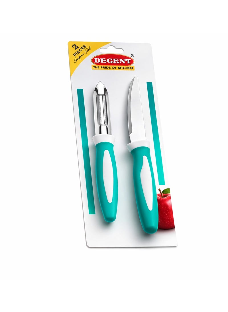 ديسينت ديسنت برايم إدج 2 بيس نايف سِت | ليزر نايف آند فيجيتابل بيلر | ستينلس ستيل بليدز – رَست ريزِستَنت | نون ستك نايف سِت | كيتشن كَتّينغ تولز سِت - Image 3