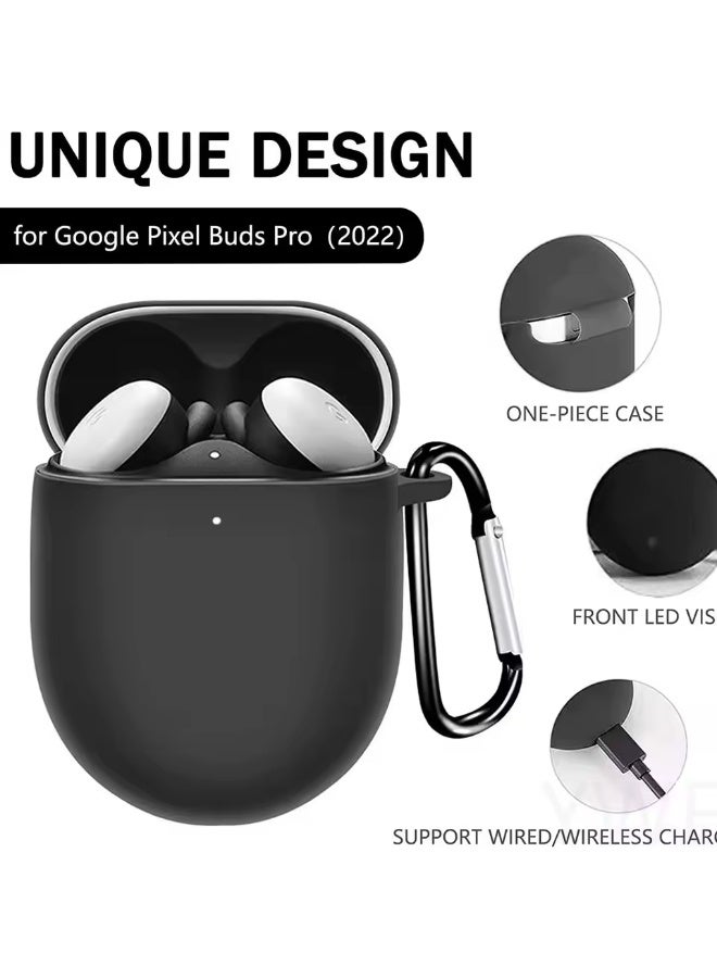 caijin Silicone Protective Case, Earphone Protective Case, Fashion Design, Suitable for Google Pixel Buds Pro Silicone Protective Case (with Eight-shaped Hook Keychain), Green - Image 5