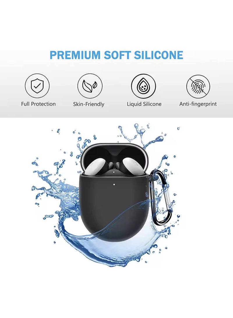caijin Silicone Protective Case, Earphone Protective Case, Fashion Design, Suitable for Google Pixel Buds Pro Silicone Protective Case (with Eight-shaped Hook Keychain), Green - Image 3