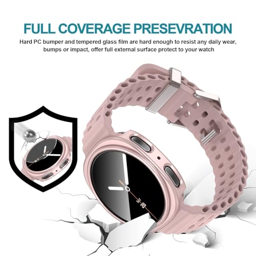 HASDON [6+6Pack Screen Protector Case for Samsung Galaxy Watch 8 44mm, Bubble Free Anti-Fog Tempered Glass Film and Waterproof Hard PC Protective Bumper No Water Collected Protective Cover Set - Image 4