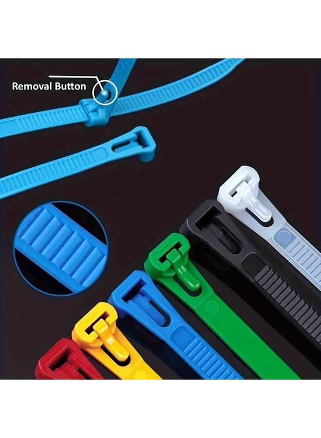 100pcs Reusable Nylon Cable Ties Assorted Colors With Adjustable Sliders For Secure Cable Management - Image 3
