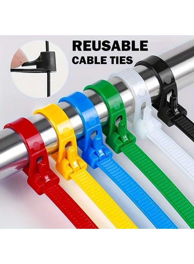 100pcs Reusable Nylon Cable Ties Assorted Colors With Adjustable Sliders For Secure Cable Management - Image 2