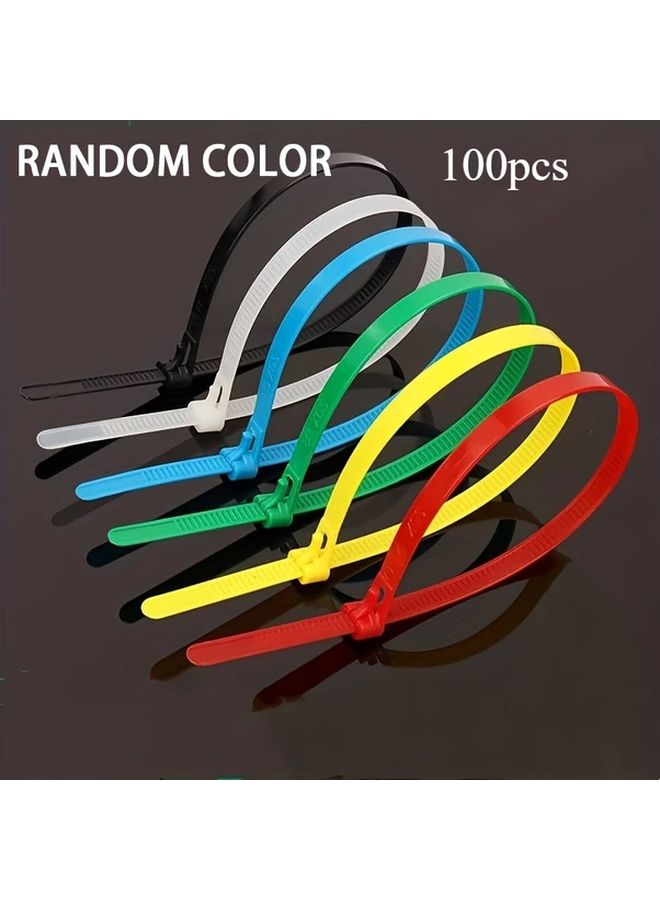 100pcs Reusable Nylon Cable Ties Assorted Colors With Adjustable Sliders For Secure Cable Management - Image 1