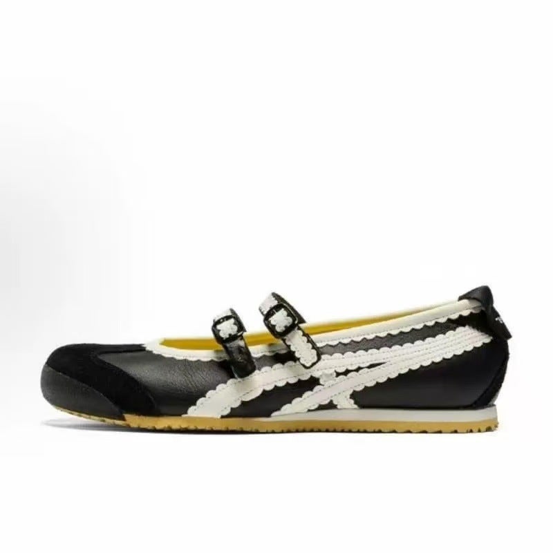 Onitsuka Tiger Mary Jane Shoes For Women Shallow Mouth Velcro Ballet Casual Sports Shoes - Image 1