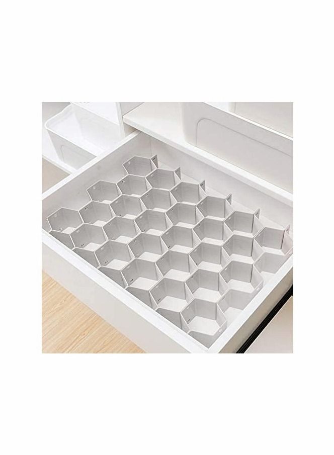 Generic Drawer Divider Organizer 8pcs DIY Plastic Grid Honeycomb for Underwear Belt-Scarf Socks  - Image 1