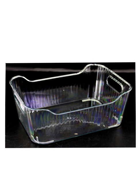 Transparent Storage Box With Cutout Handles 25x18x11Cm. 2Color
