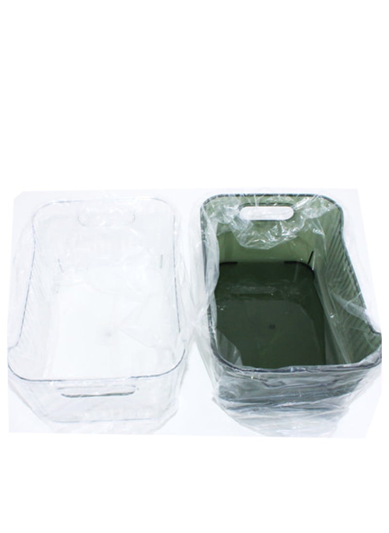 Transparent Storage Box With Cutout Handles 25x18x11Cm. 2Color