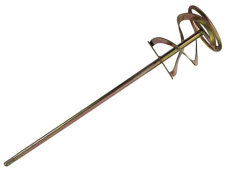 Inditrust عصا خلط الطلاء 23 بوصة قطر 5 بوصة ملحق خلط الأسمنت والمعجون لمثقاب يدوي وآلة خلط المعجون بسماكة ½ بوصة - Image 1