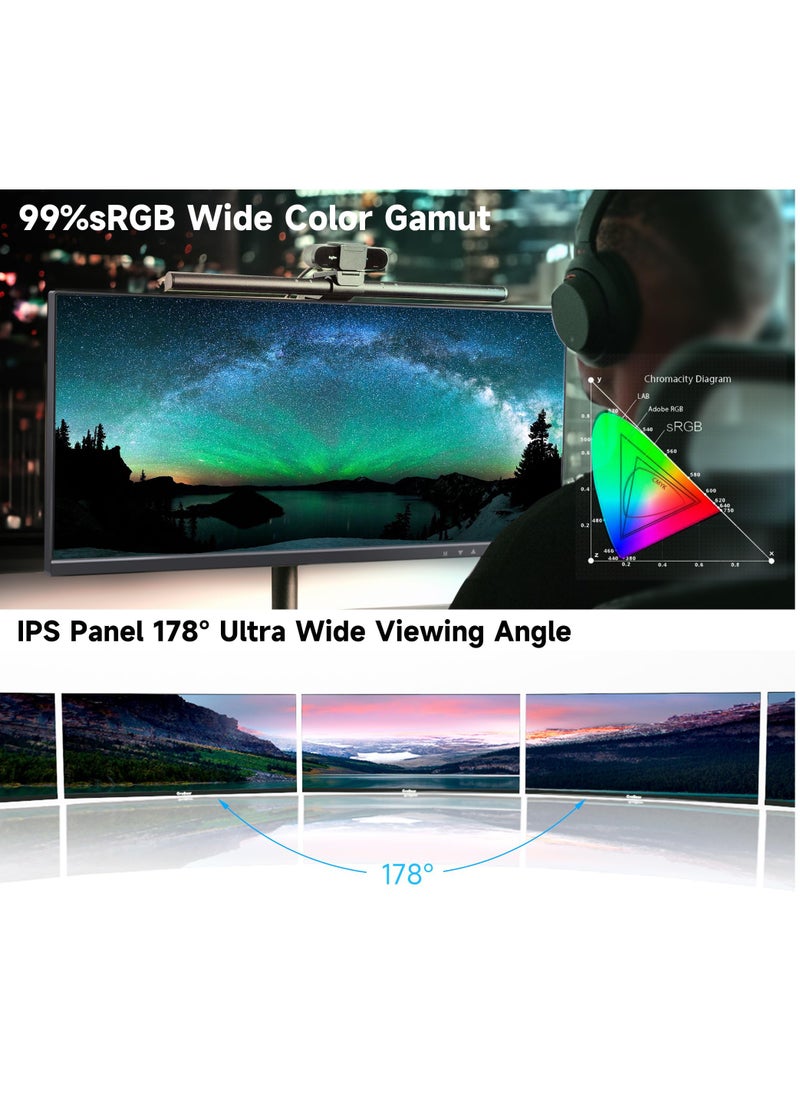 FlashHawk - 2K 29 inch Ultrawide Monitor, 21:9 IPS Display 2560 x 1080P 100Hz Refresh Rate with HDR Low Blue Light, DP+HDMI Computer Monitor for Home Office Gaming Black - Image 1