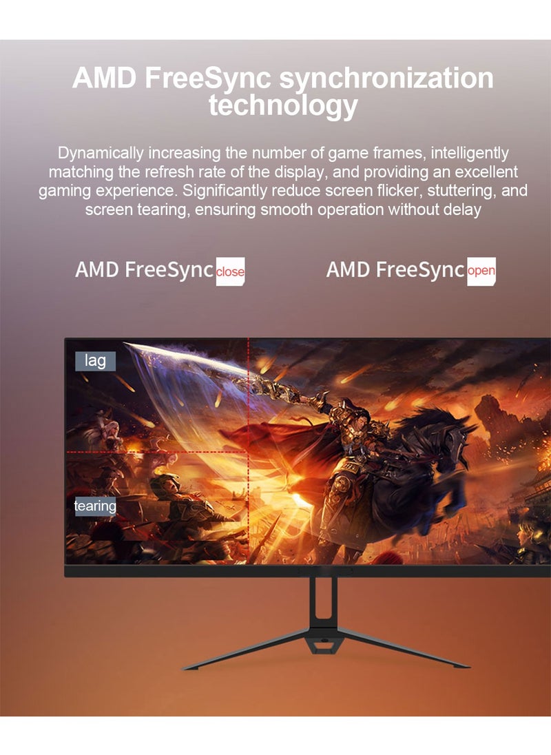 FlashHawk - 2K 29 inch Ultrawide Monitor, 21:9 IPS Display 2560 x 1080P 100Hz Refresh Rate with HDR Low Blue Light, DP+HDMI Computer Monitor for Home Office Gaming Black - Image 1