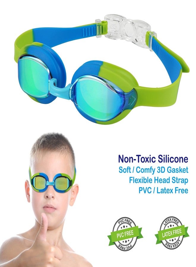 RUIGAO Swimming Goggles Kids 6-14, Anti Fog/Mirrored/UV Protection, Black/Blue Swim goggles with Case for Kids/Yoouth/Adult - Image 3