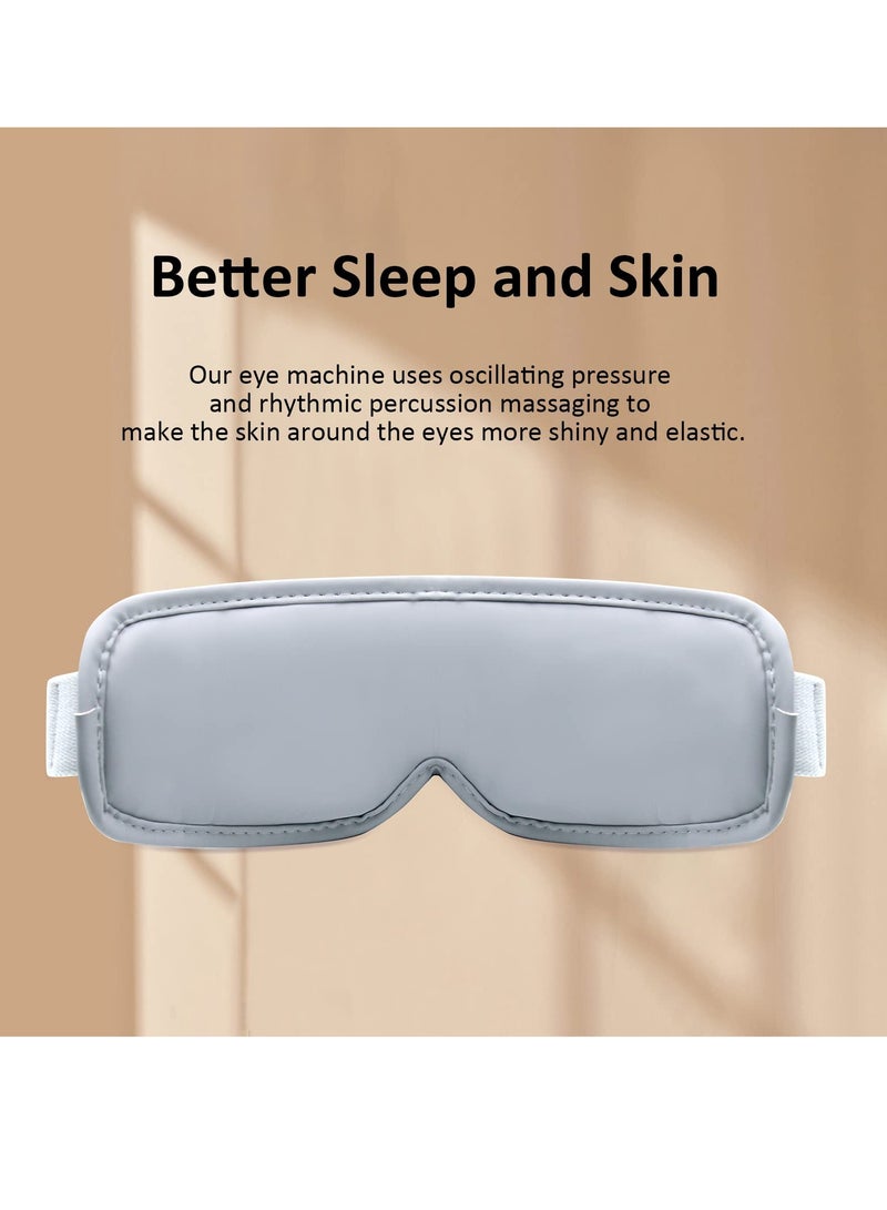 SYOSI Rechargeable Eye Massager with Heat and Bluetooth Music, Electric Vibration Eye Mask for Stress Relief, Relaxation, Ideal for Travel, Office, Home, Car Use - Image 4