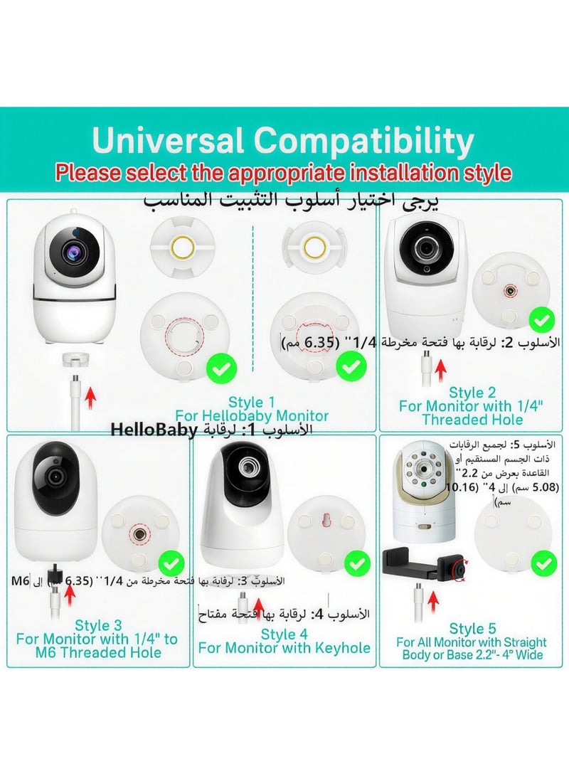 Baby Monitor Floor Stand Holder, 95-170cm Adjustable Universal Camera Stand for Hello Baby, ANMEATE, Infant Optics DXR-8, Nanit Pro, VTech and Motorola - Image 2