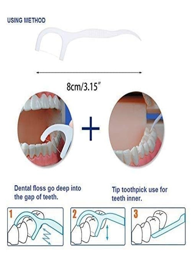 OVERSEASE Macromolecule Dental Floss Picks, 50 Pieces, 8cm Length, Smooth Round Wire, Gum-Safe Design - Image 3
