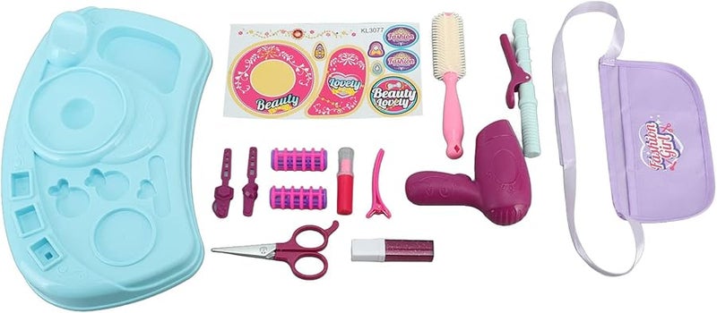مجموعة صالون أطفال لتسريح الشعر مع مشط ومقص ومجفف شعر هدية للأطفال من عمر 3 سنوات - Image 2