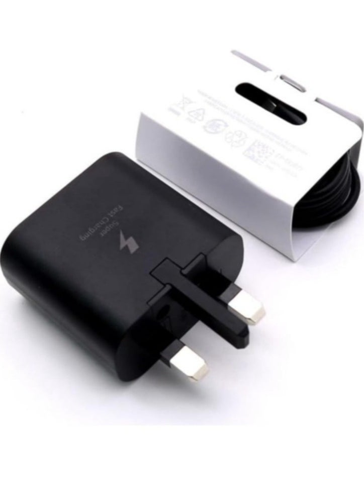 ELTRAZONE - UK USB C Plug & Cable 45W Charger For Samsung FAST Charge Adapter 3 Pin Mains Wall Charging for galaxy Mobile phone S 24 ULTRA S23 ultra FE S 22 S 21 fe 20 note 20 ultra 10 9 8 a14 a34 a54 - Image 1