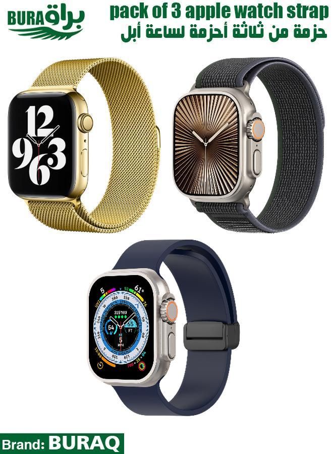 Apple Watch Band Strap For Apple Watch Ultra 2/Ultra 49mm, Series 10 46mm, 9/8/7 45mm, SE2/SE/6/5/4 44mm, 3/2/1 42mm