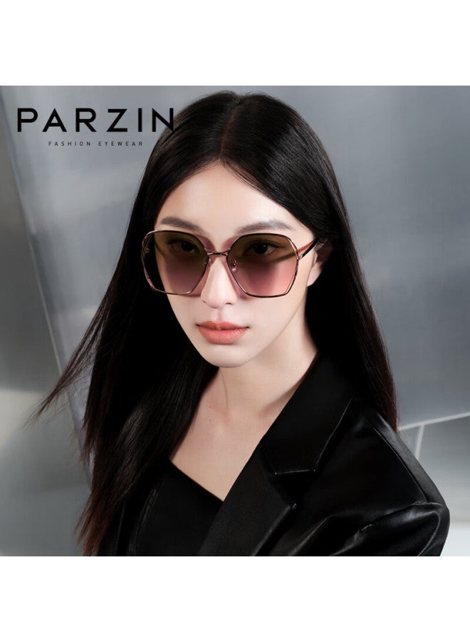 Parzin Sungl For Women, Fashionable Gradient Color Hollow Frame Light-colored Driving Sungl For Women 8303 - Image 2