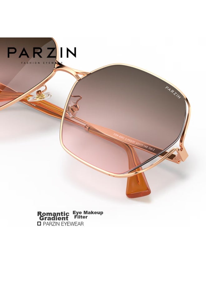 Parzin Sungl For Women, Fashionable Gradient Color Hollow Frame Light-colored Driving Sungl For Women 8303 - Image 4