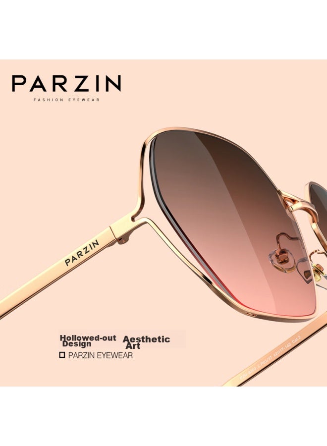 Parzin Sungl For Women, Fashionable Gradient Color Hollow Frame Light-colored Driving Sungl For Women 8303 - Image 3