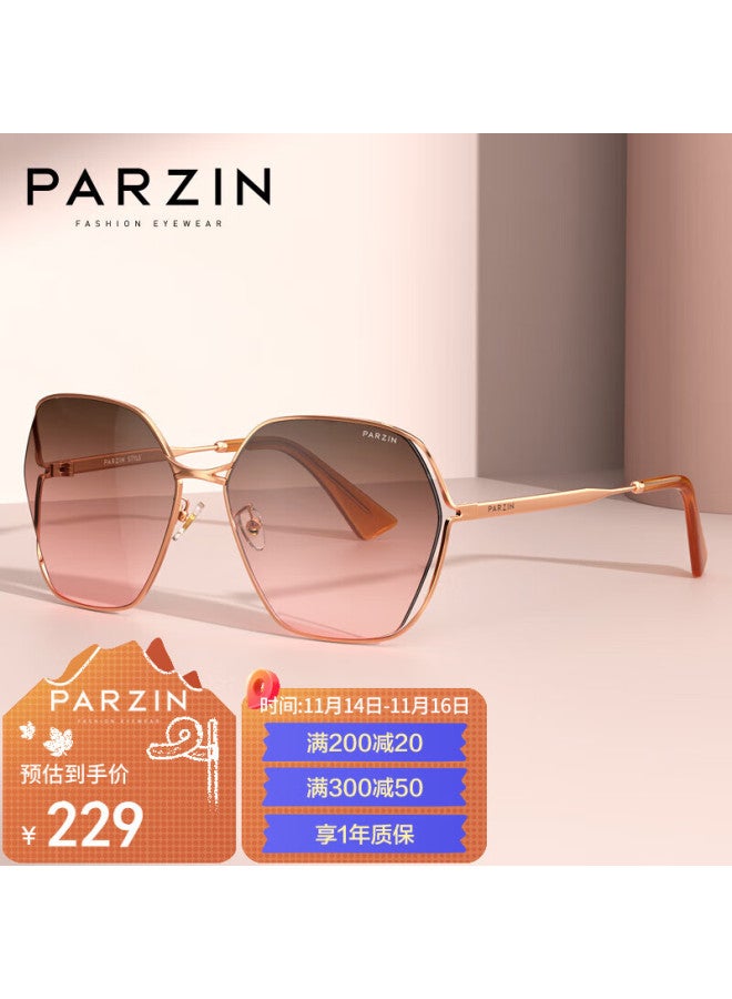 Parzin Sungl For Women, Fashionable Gradient Color Hollow Frame Light-colored Driving Sungl For Women 8303 - Image 1